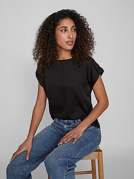 Vila T-Shirt Satin Blusen T-Shirt Kurzarm Basic Top Glänzend VIELLETTE 4599 günstig online kaufen