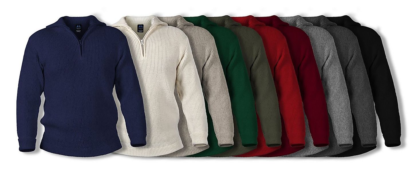 Blauer Peter Troyer aus Merino mit Reißverschluß günstig online kaufen