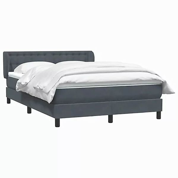 vidaXL Bett Boxspringbett mit Matratze Dunkelgrau 140x210 cm Samt günstig online kaufen