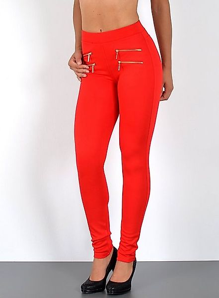 ESRA Stretch-Hose Sehr enge Damen Treggings Hose Gummi-Bund Stretch Hose J1 günstig online kaufen