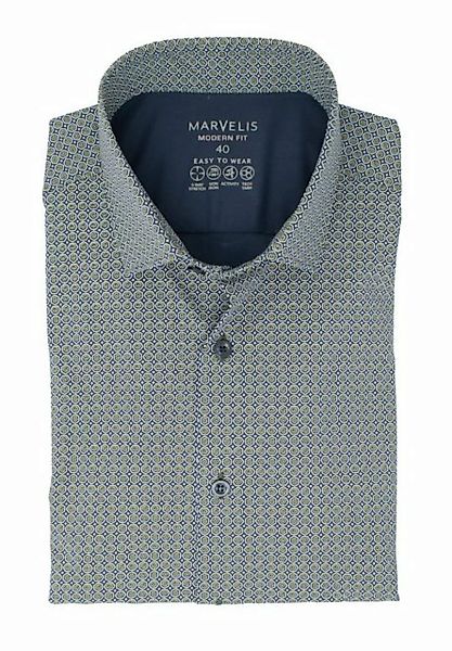 MARVELIS Businesshemd Easy To Wear Hemd - Modern Fit - Langarm - Muster - M günstig online kaufen
