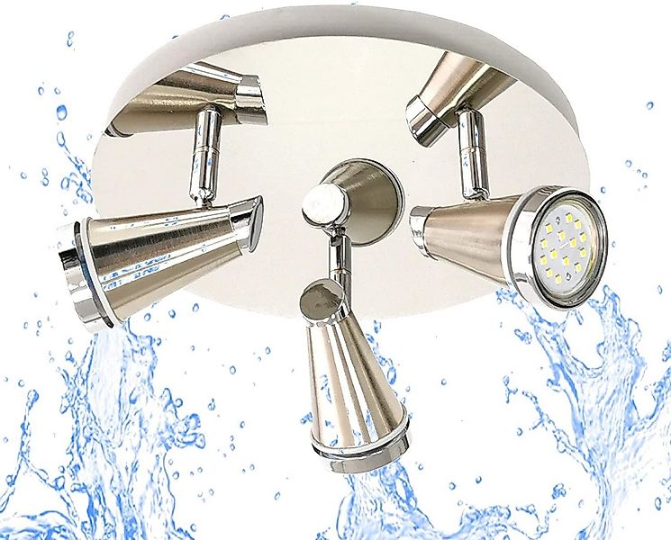 TRANGO LED Deckenstrahler, 3-flammig 1009-32R LED Badleuchte IP44 WET in Ro günstig online kaufen