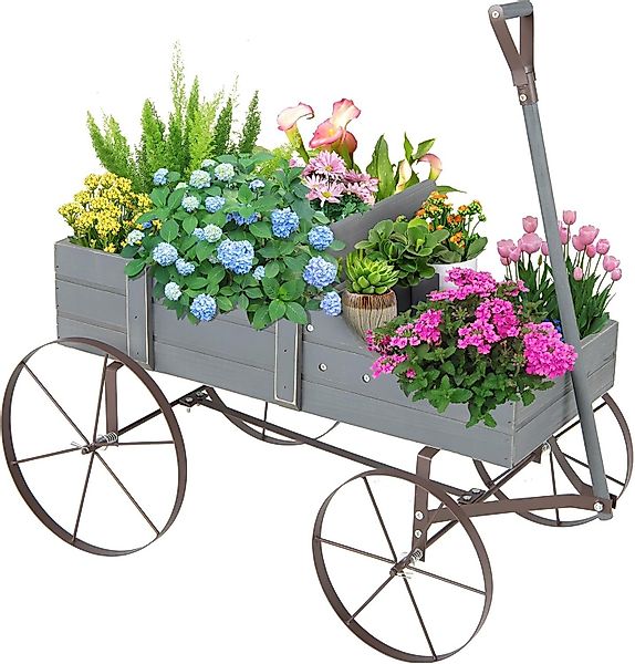 KOMFOTTEU Blumenständer Blumenwagen, 2 separate Blumenregale,Tragkraft günstig online kaufen