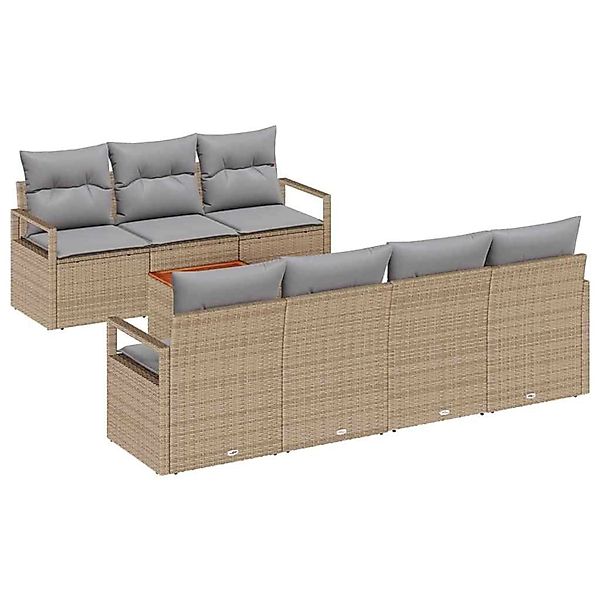 vidaXL Garten-Sofa-Set 8-Tlg Beige Hellgrau 3356334 günstig online kaufen