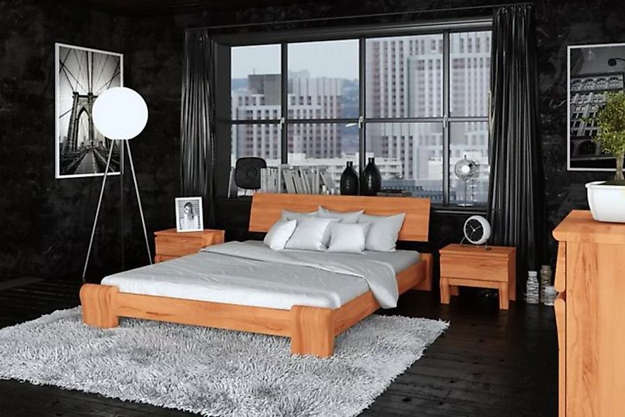 Natur24 Einzelbett Bett Mona 2 Sonderlänge 160x210 Kernbuche Holzkopfteil u günstig online kaufen