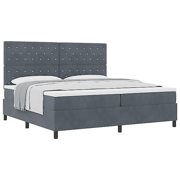 vidaXL Bett Boxspringbett mit Matratze Dunkelgrau 200x200 cm Samt (1-tlg) günstig online kaufen