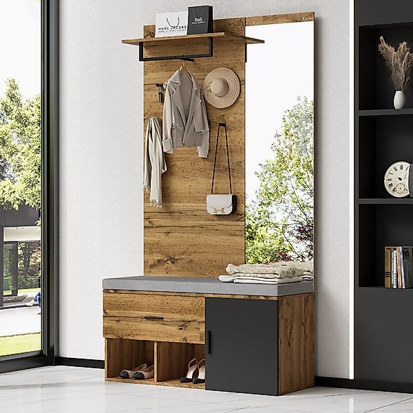 STILVORA Garderoben-Set mit Schuhbank,Wandgarderoben Garderobenständer mit günstig online kaufen
