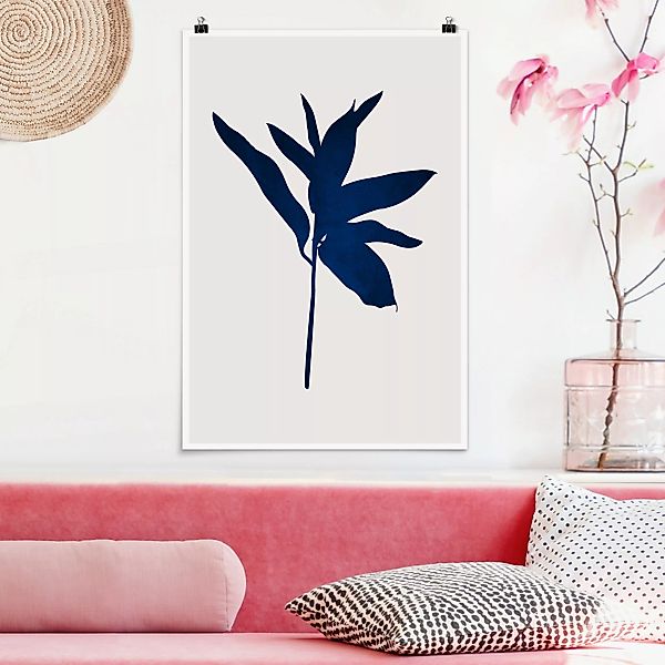 Poster Grafische Pflanzenwelt - Blau günstig online kaufen