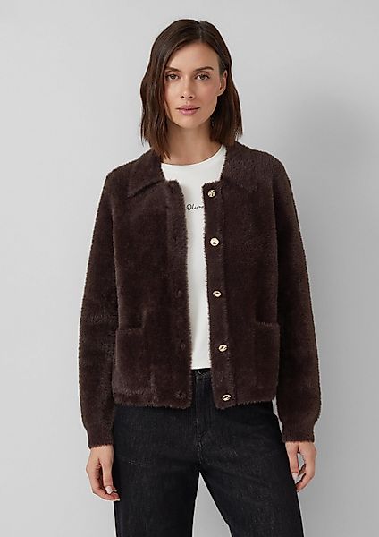 s.Oliver Cardigan Strickjacke Taillierte Fake-Fur-Jacke mit günstig online kaufen