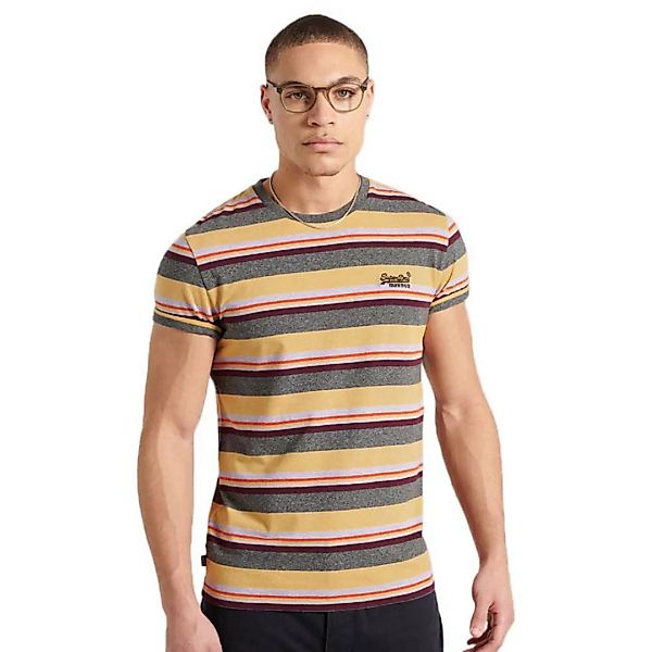 Superdry Orange Label Stripe Kurzarm T-shirt L Ochre Marl Stripe günstig online kaufen