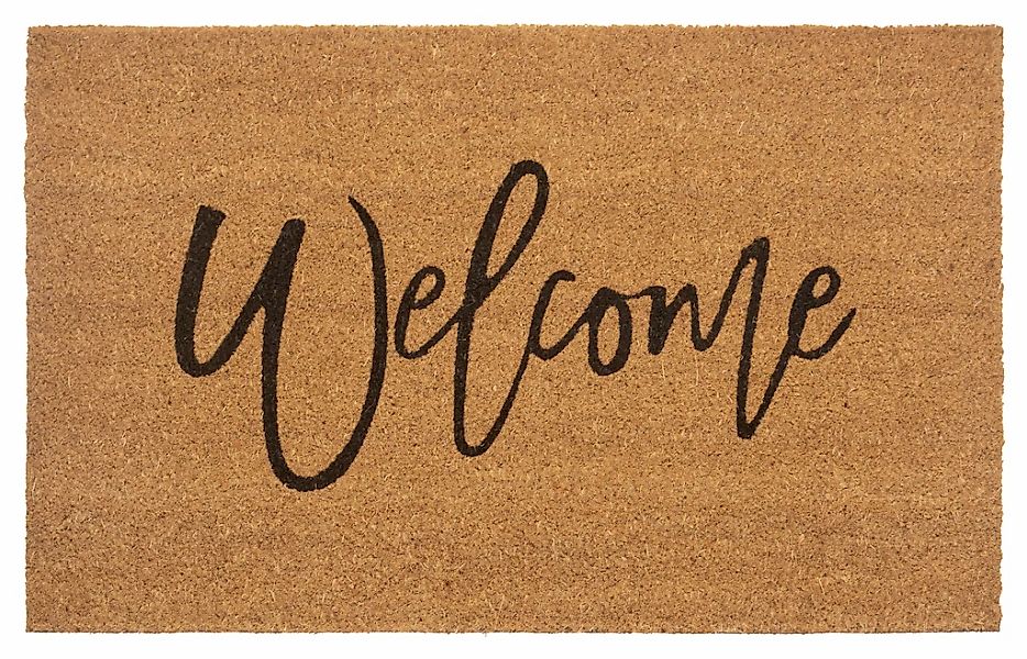 HANSE Home Fußmatte "Welcome, Türmatte" rechteckig 15 mm Höhe Kokos, Schmut günstig online kaufen
