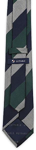 Suitable Krawatte Seide Wide Stripe Navy Grün - günstig online kaufen