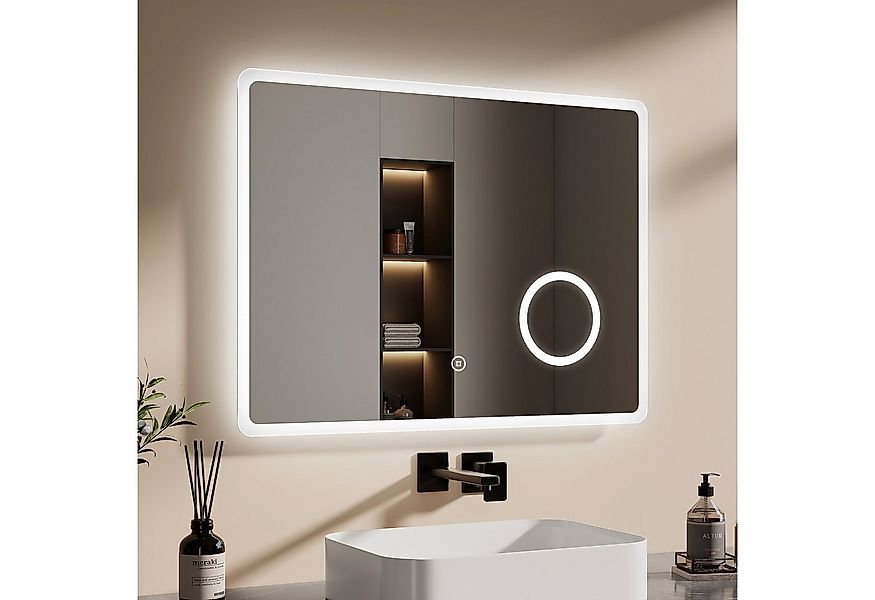 EMKE Badspiegel mit Beleuchtung LED Wandspiegel 3-fach Vergrößerung Kosmeti günstig online kaufen