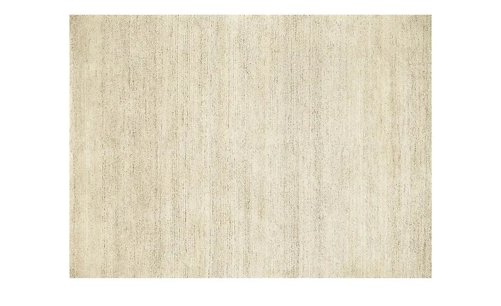 Handgeknüpfter Naturteppich  Davina Uni ¦ creme ¦ Wolle ¦ Maße (cm): B: 170 günstig online kaufen