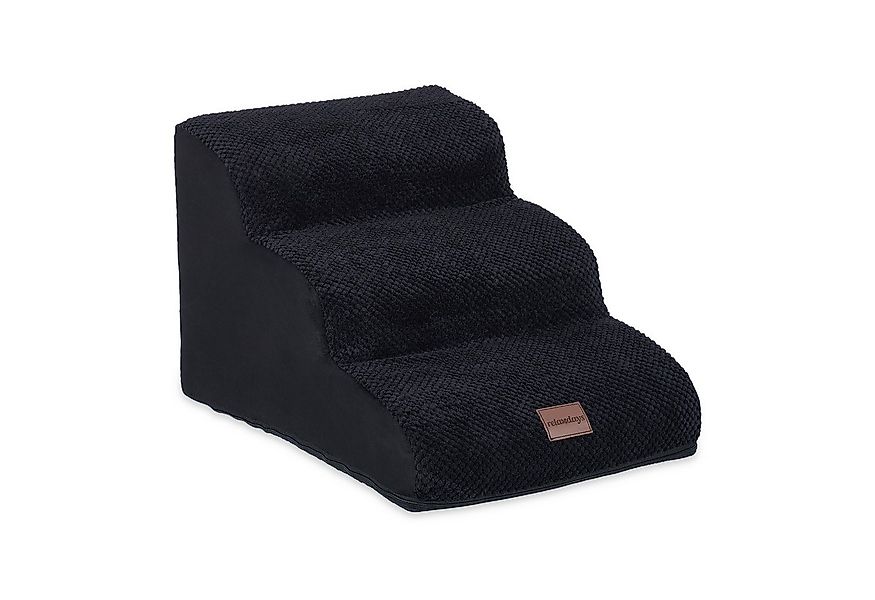 relaxdays Haustiertreppe Hundetreppe mit 3 Stufen, schwarz günstig online kaufen