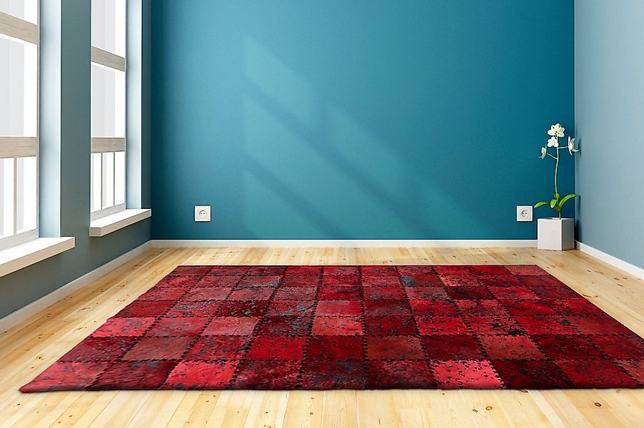 my home Lederteppich "Toska" rechteckig 5 mm Höhe Wohnzimmer günstig online kaufen