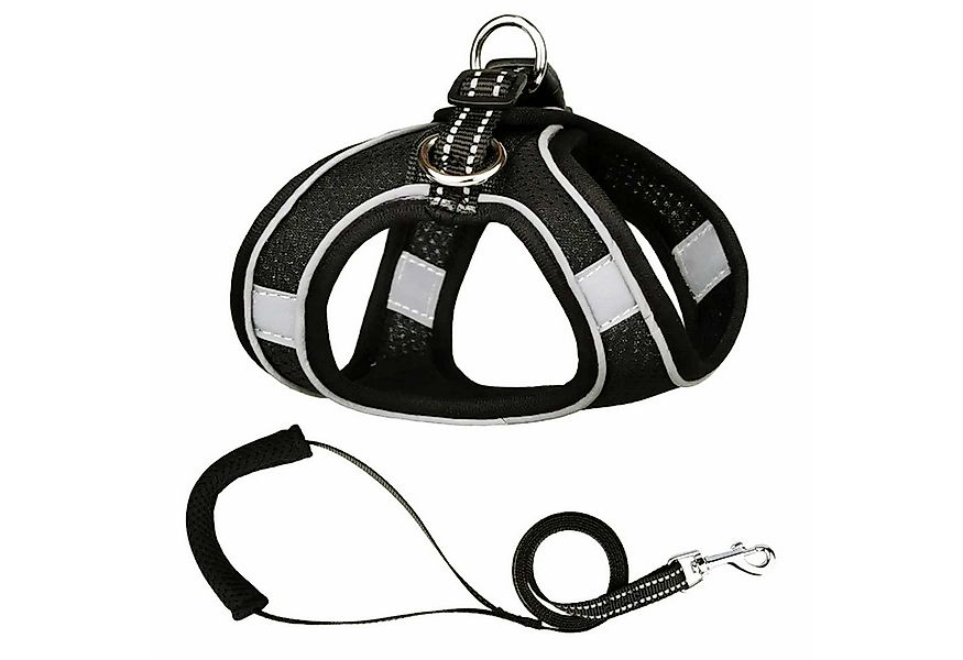 Monkimau Hunde-Geschirr Geschirr für Hund und Katze mit Leine in schwarz, R günstig online kaufen