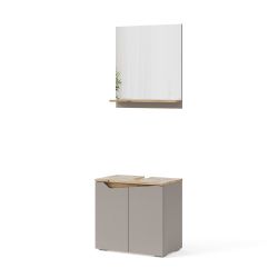Vicco Badmöbel-Set Marelle, Greige/Artisan-Eiche, 2 Teile, günstig online kaufen
