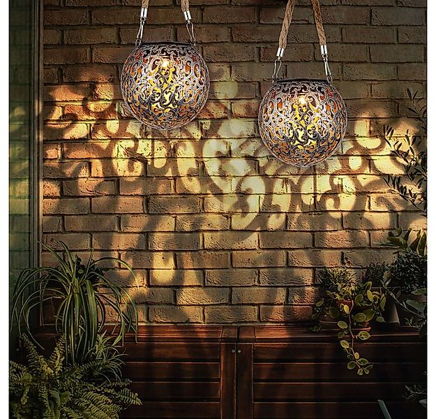 GLOBO LIGHTING LED Solarleuchte, LED-Leuchtmittel fest verbaut, Warmweiß, 2 günstig online kaufen