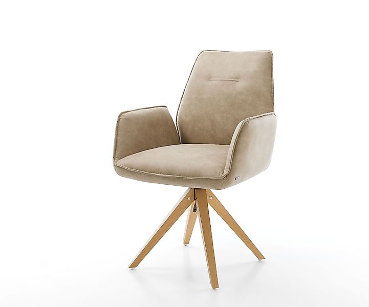 Esszimmerstuhl Zoa-Flex Mikrofaser Beige Vintage Holzgestell kantig Natur T günstig online kaufen