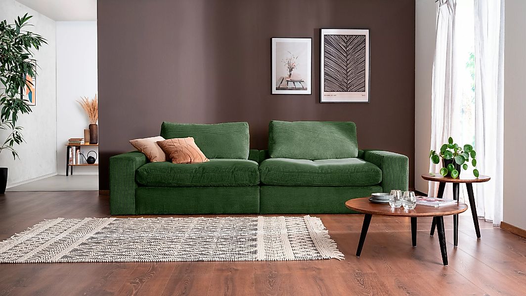 alina Big-Sofa "Sandy", 266 cm breit und 123 cm tief, in modernem Cordstoff günstig online kaufen