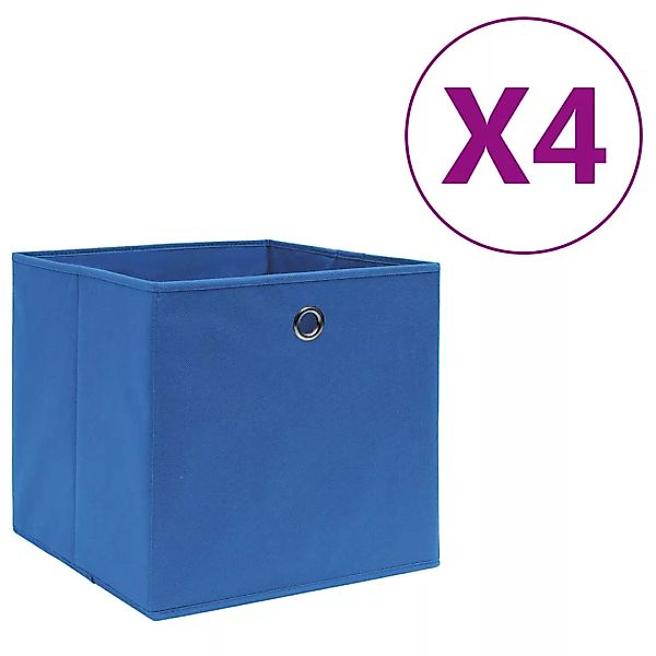 Aufbewahrungsboxen 4 Stk. Vliesstoff 28x28x28 Cm Blau günstig online kaufen