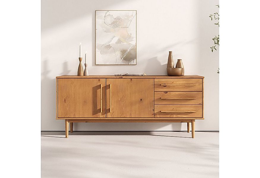 IDIMEX Sideboard TECCA, Wohnzimmer Kommode mit Türen 3 Schubladen Massivhol günstig online kaufen
