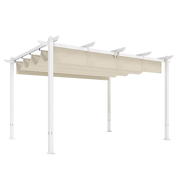 Outsunny Pergola 3 x 4 m Terrassenüberdachung mit Schiebedach, magnetische günstig online kaufen
