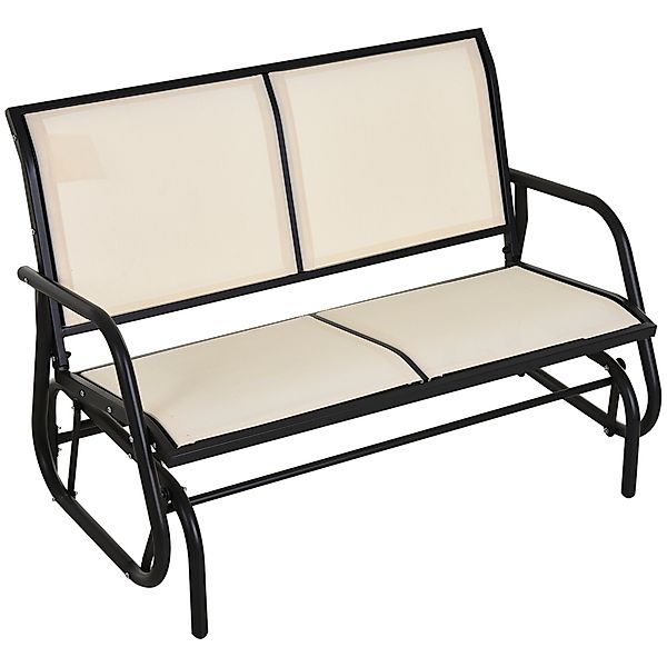 Outsunny Gartenbank Schaukelstuhl 2-Sitzer Metall Gartenmöbel günstig online kaufen