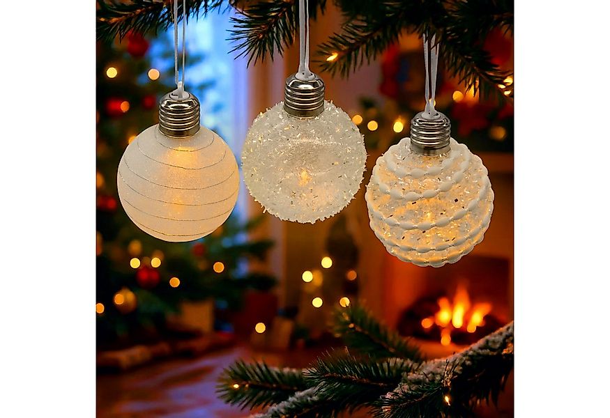 Spetebo LED-Dekofigur LED Weihnachtskugel satiniert 8 cm inklusive Batterie günstig online kaufen