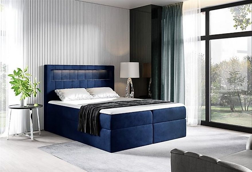 Fun Möbel Boxspringbett Schlafzimmerbett STORM in Stoff oder Kunstleder (In günstig online kaufen