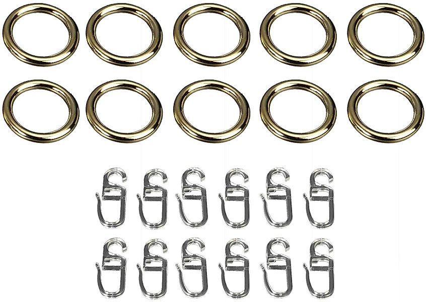 Liedeco Gardinenring, Gardinenstangen, (Set, 10-St., mit günstig online kaufen