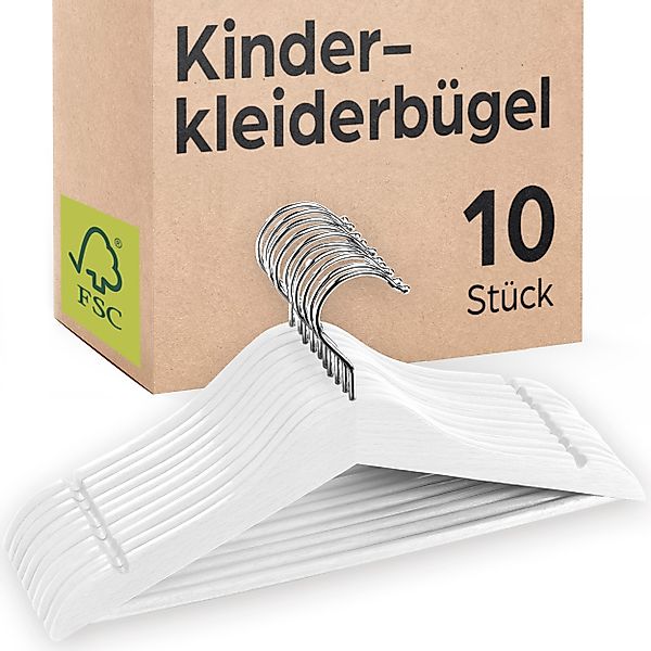 Praknu Kleiderbügel 10 Kinder Kleiderbügel Weiß, günstig online kaufen