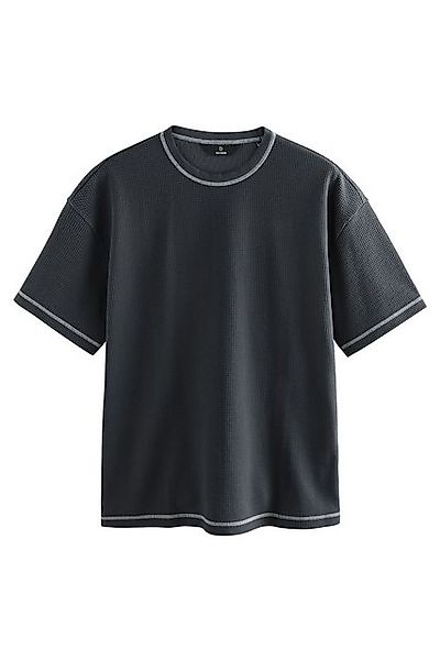 Next T-Shirt Strukturiertes T-Shirt mit Kontrastnaht (1-tlg) günstig online kaufen