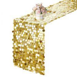 CLTYQ Tischläufer Tischläufer Pailletten, 275x30cm rechteckiger günstig online kaufen