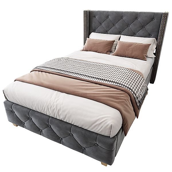 Flieks Polsterbett, Massivholz Einzelbett 90x200cm mit günstig online kaufen
