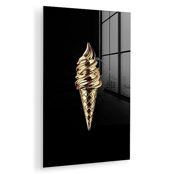 MuchoWow Acrylglasbild Eiscreme - Gold - günstig online kaufen