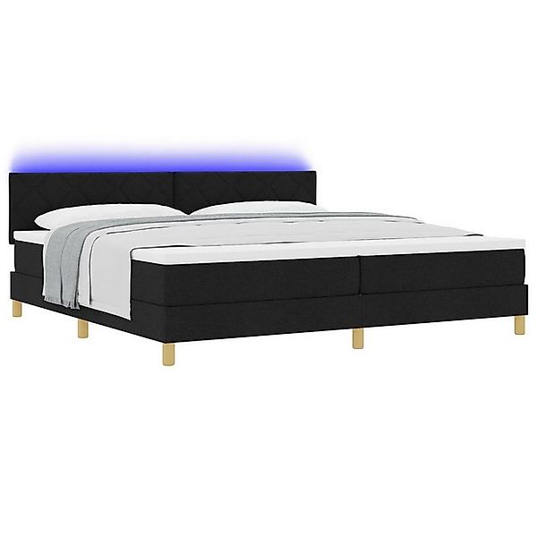 vidaXL Bett Boxspringbett mit Matratze & LED Schwarz 200x200 cm Stoff (1-tl günstig online kaufen