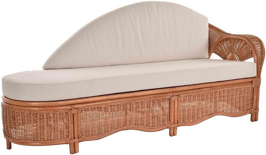 Krines Home Recamiere Rattan Recamiere Palm Chaiselongue Rattanliege mit Po günstig online kaufen