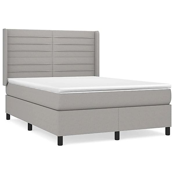 vidaXL Boxspringbett mit Matratze Hellgrau 140x200 cm Stoff1396758 günstig online kaufen