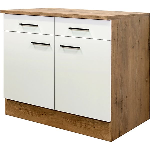 Flex-Well Exclusiv Küchen-Unterschrank Vintea 100cm Magnolie matt - Lancelo günstig online kaufen