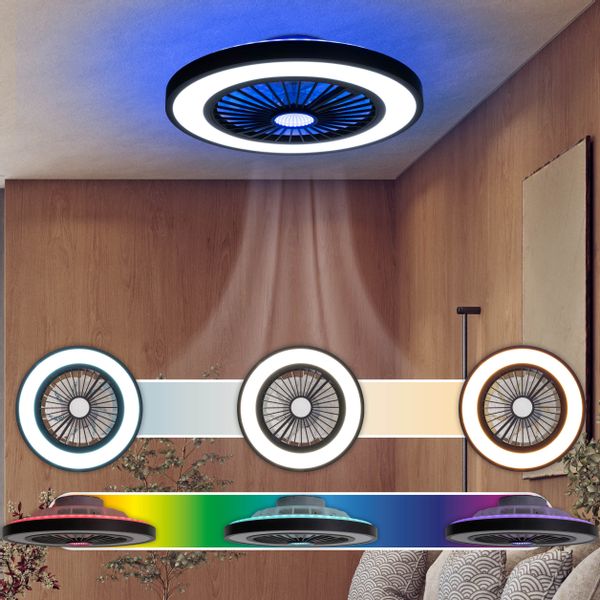 my home LED Deckenleuchte Yuri Deckenventilator, günstig online kaufen