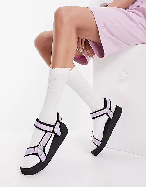 ASOS DESIGN – Fix Up – Sportliche Sandalen in Lila kariert günstig online kaufen