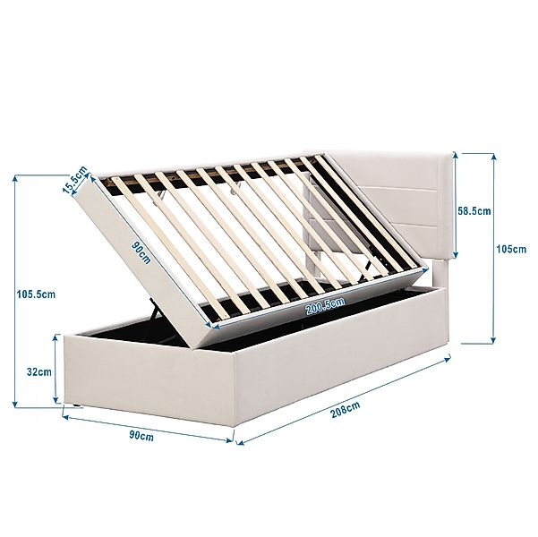 TavilaEcon Boxspringbett Polsterbett Einzelbett Gästebett Funktionsbett, günstig online kaufen