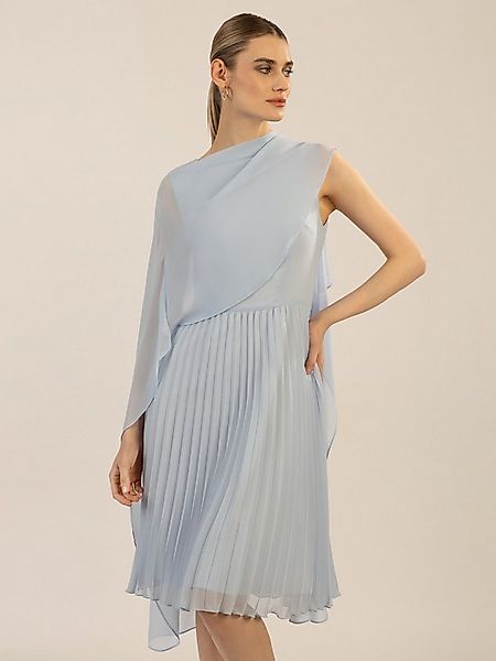 Apart Cocktailkleid mit Plisseerock und angearbeitetem Cape aus Chiffon günstig online kaufen