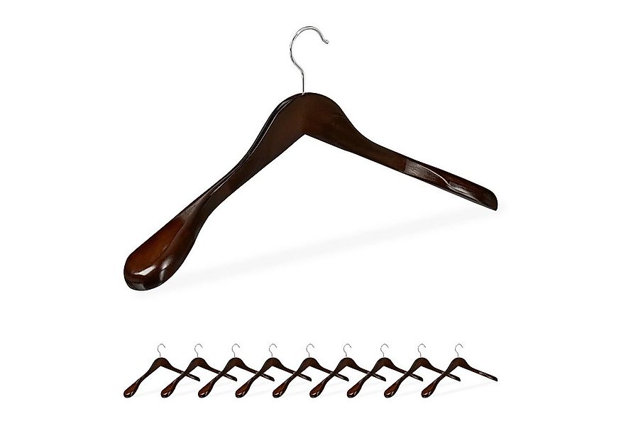 relaxdays Kleiderbügel Anzug Kleiderbügel 10er Set, dunkelbraun günstig online kaufen