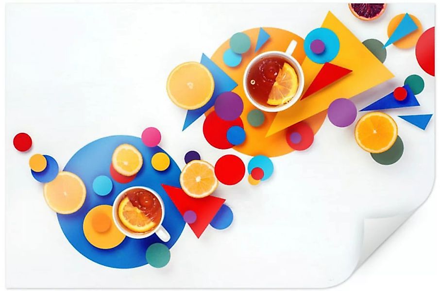 Wall-Art Poster "Geometrische Tee Party Küche", Abstrakt, (1 St.) günstig online kaufen