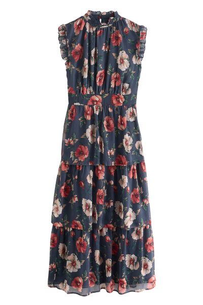 Next Maxikleid Hochgeschlossenes, gestufes Maxikleid mit günstig online kaufen
