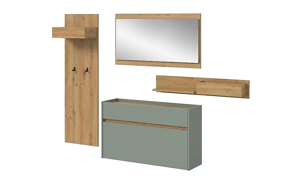 Garderobenkombination   ¦ grün ¦ Maße (cm): B: 192 H: 205 Garderoben & Klei günstig online kaufen