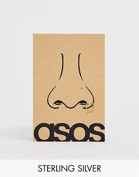 ASOS DESIGN – Nasenpiercing aus Sterlingsilber mit 14-karätiger Vergoldung, günstig online kaufen